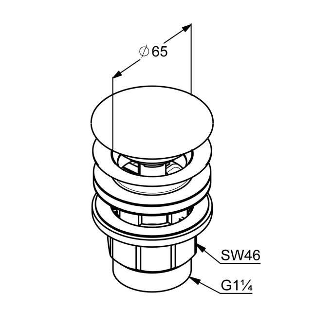 Донный клапан click-clack Kludi 1042605-00 хром
