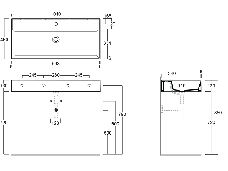 Раковина 100см Simas Agile AG101 белый