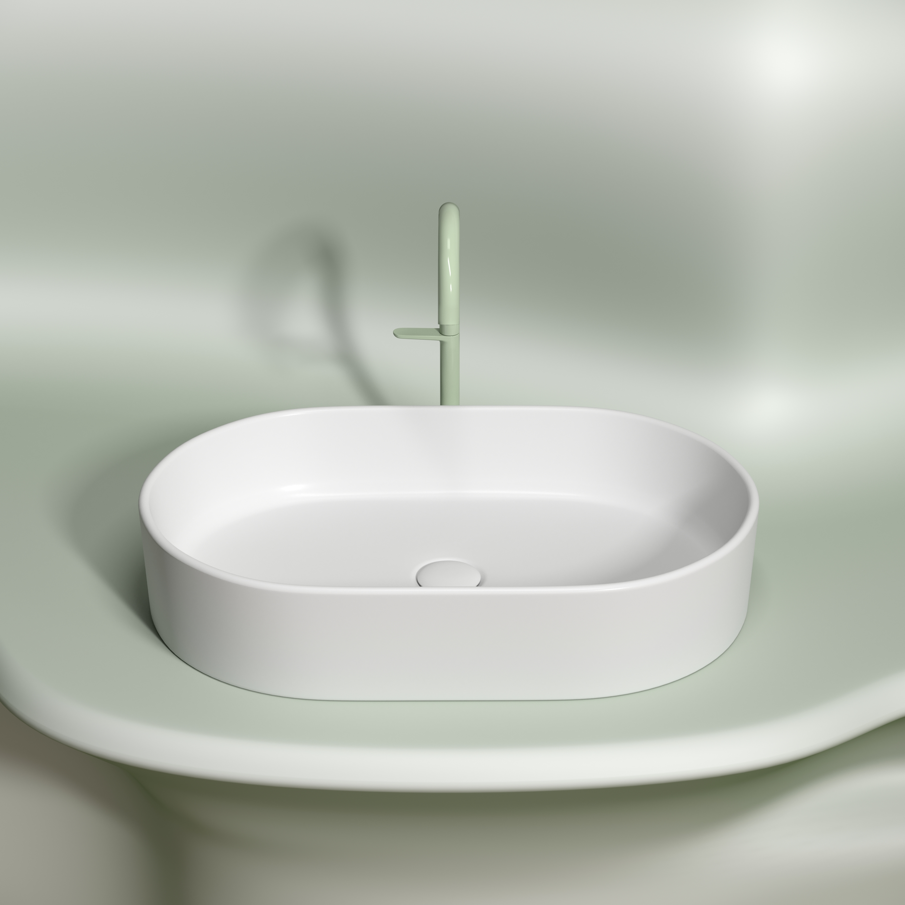 Раковина накладная 60см Ceramica Nova Element CN6048MW белый матовый