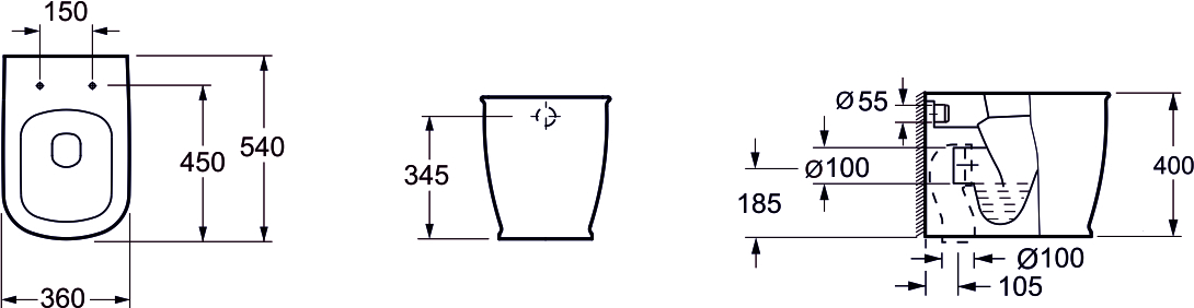 Унитаз приставной Grossman Comfort GR-PR3013 белый, с сиденьем микролифт