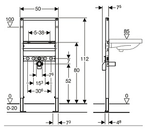 Инсталляция для раковин Geberit Duofix 111.434.00.1