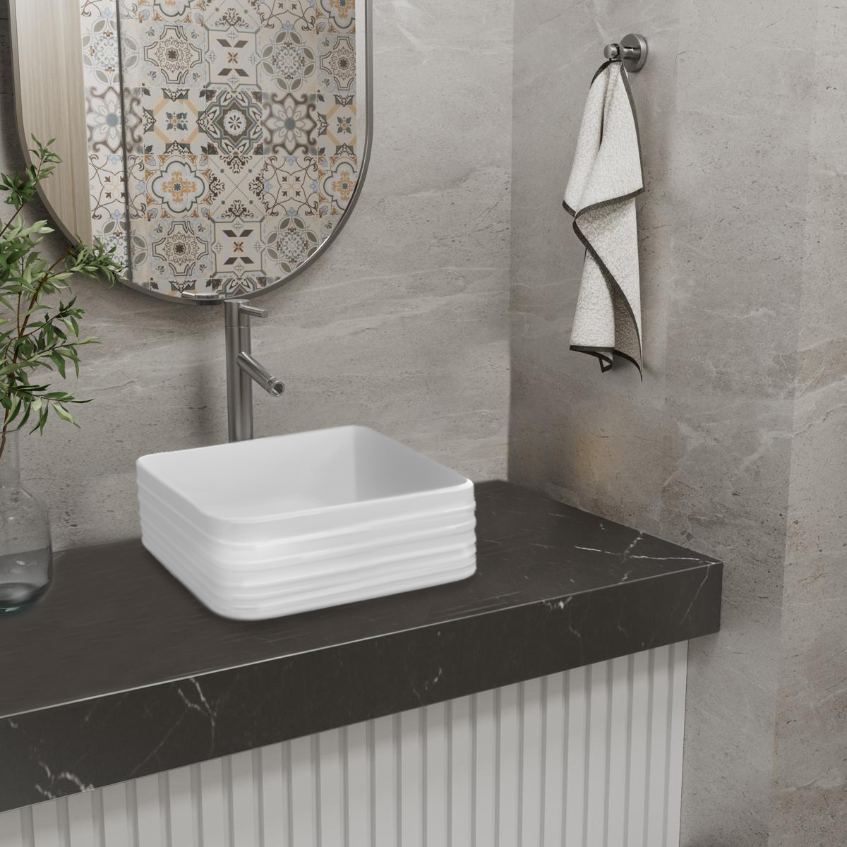 Раковина накладная 39.5см Point Омега PN43903 белый