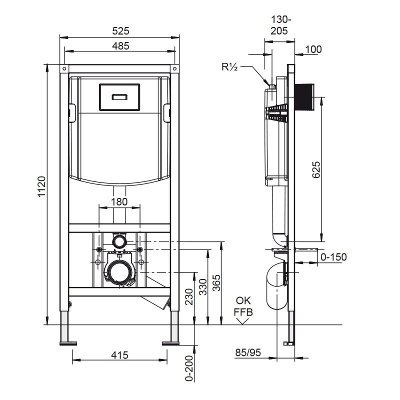Инсталляция для подвесных унитазов Villeroy & Boch ViConnect 92246100