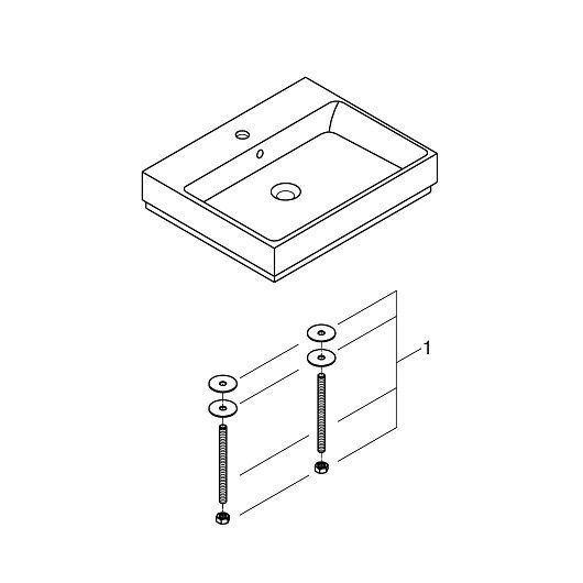 Раковина накладная 60см Grohe Cube Ceramic 3947700H белый