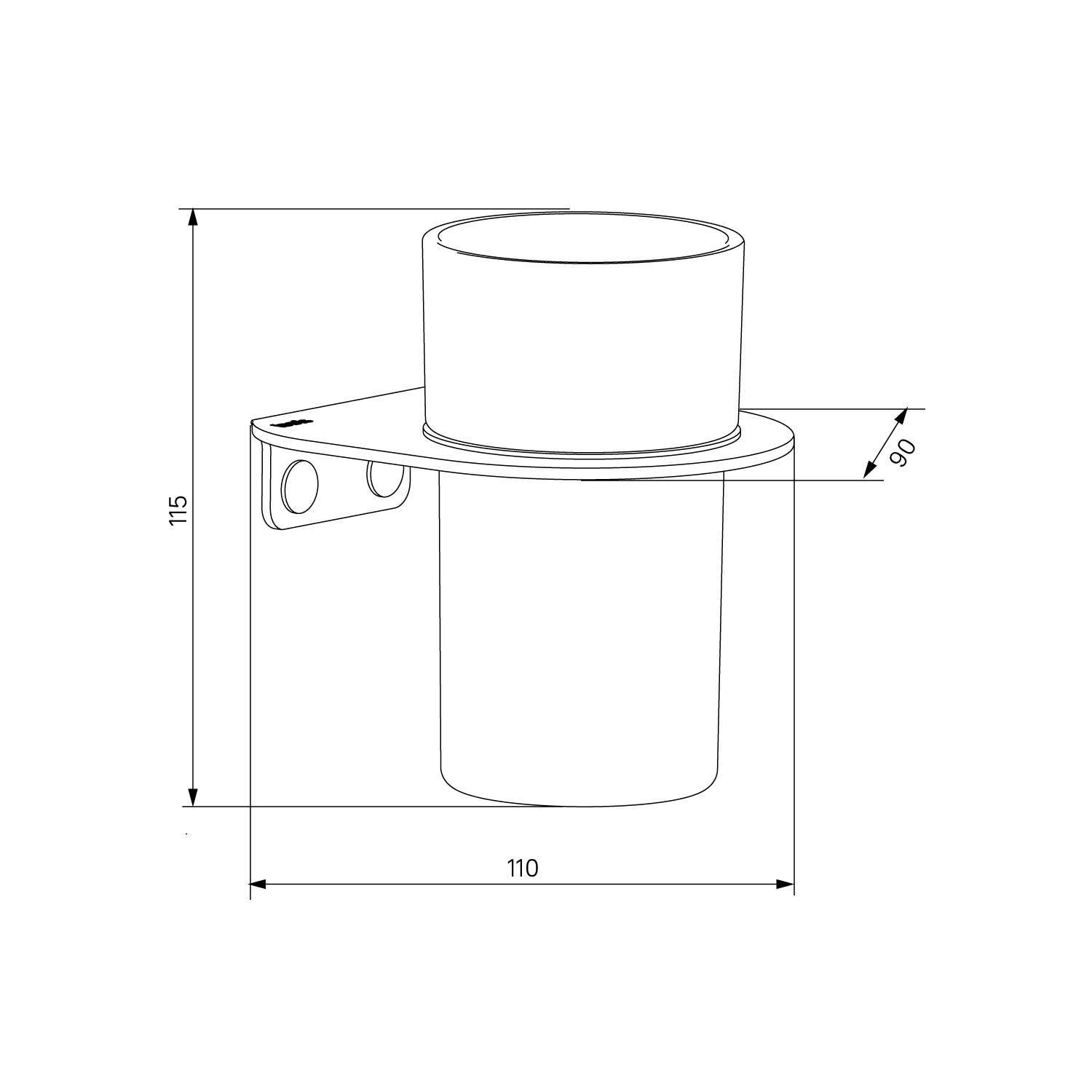 Стакан IDDIS Noa NOABLG0i45 черный матовый