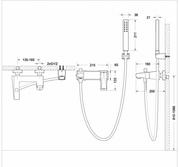 Смеситель для ванны с душем Bravat Iceberg F676110G-01 золото