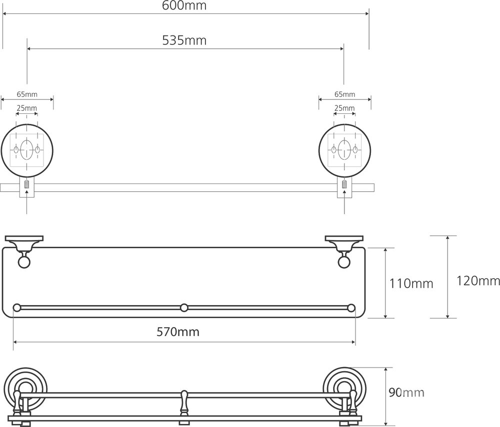 Полочка Bemeta Retro bronze 144102267 Бронза