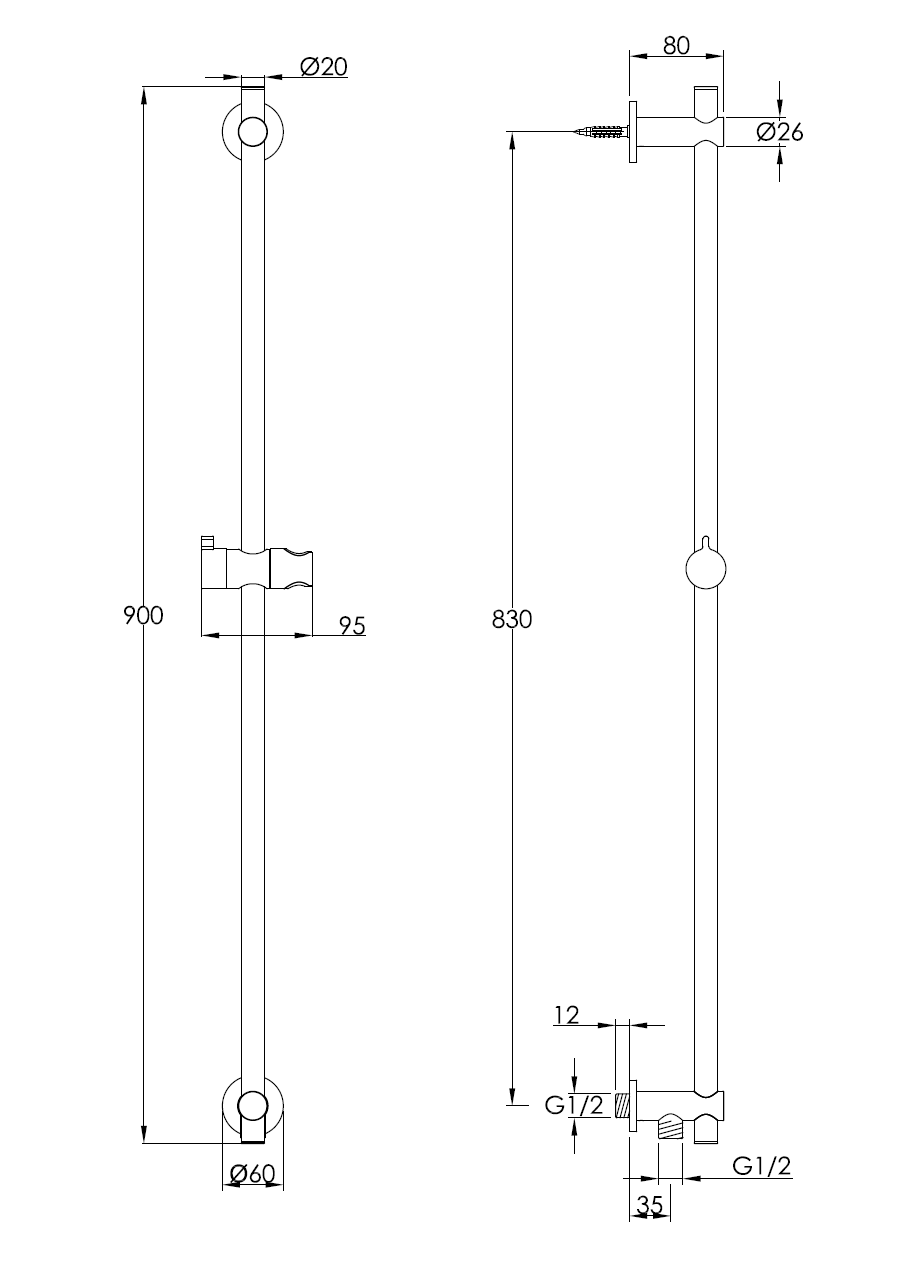 Душевой гарнитур со скрытым подключением Benesque Lumiere 23010304 латунь брашированная