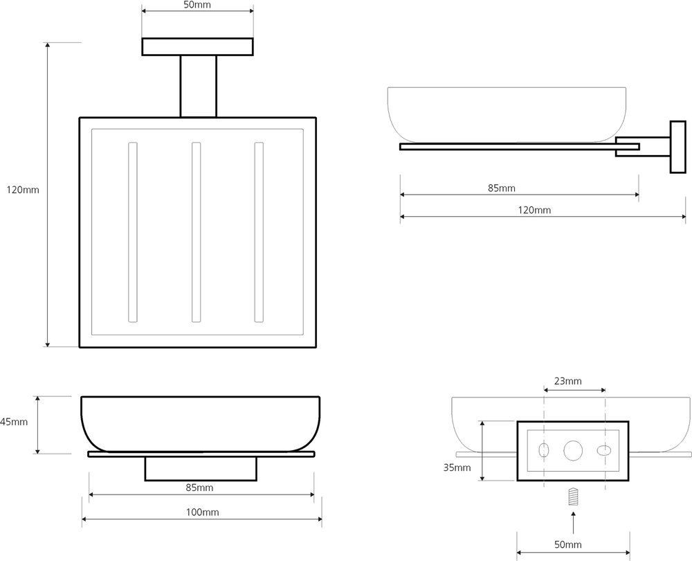 Мыльница Bemeta Plaza 118108022 Матовое стекло