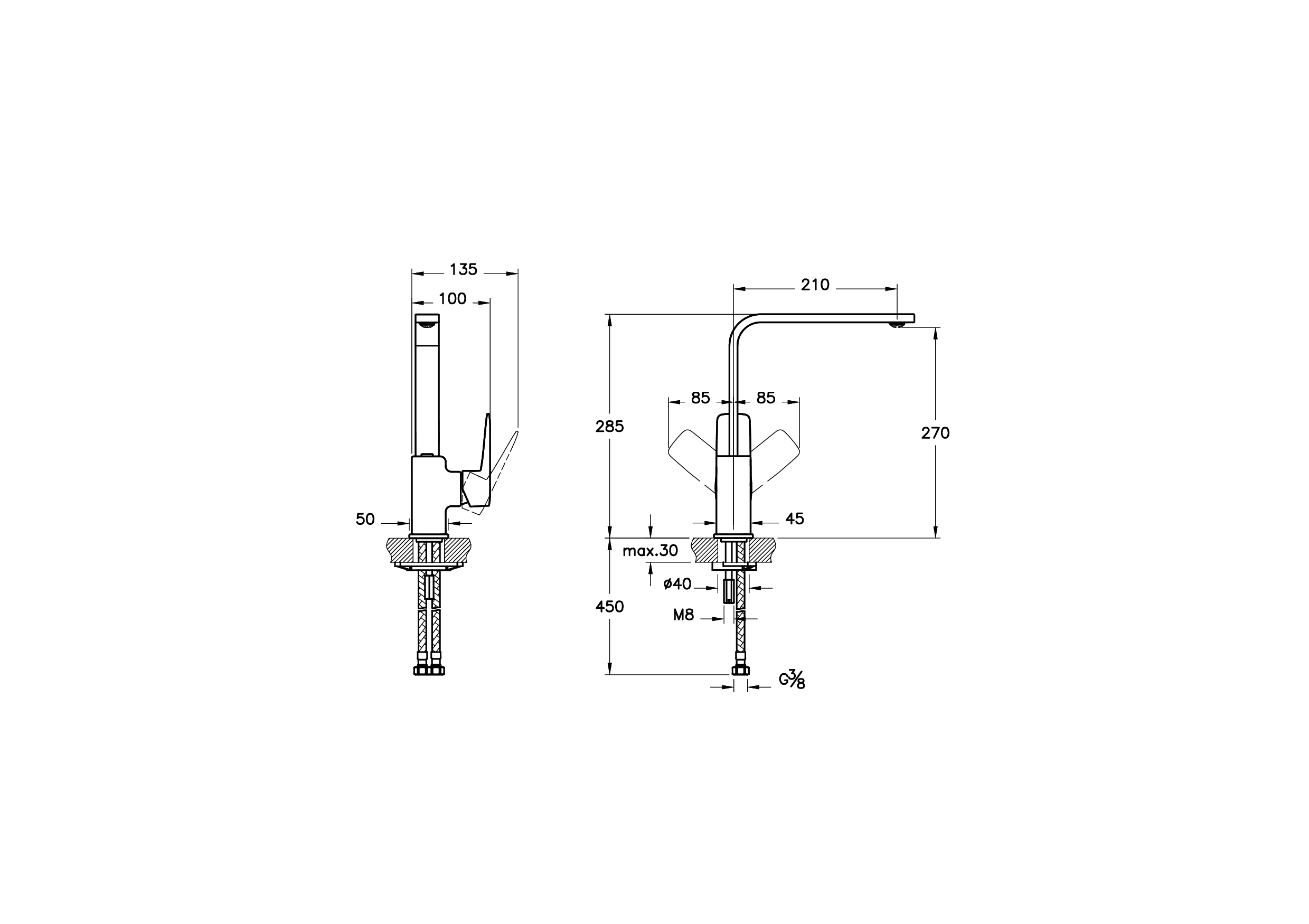 Смеситель для кухни Vitra Root Square A4275326EXP медь