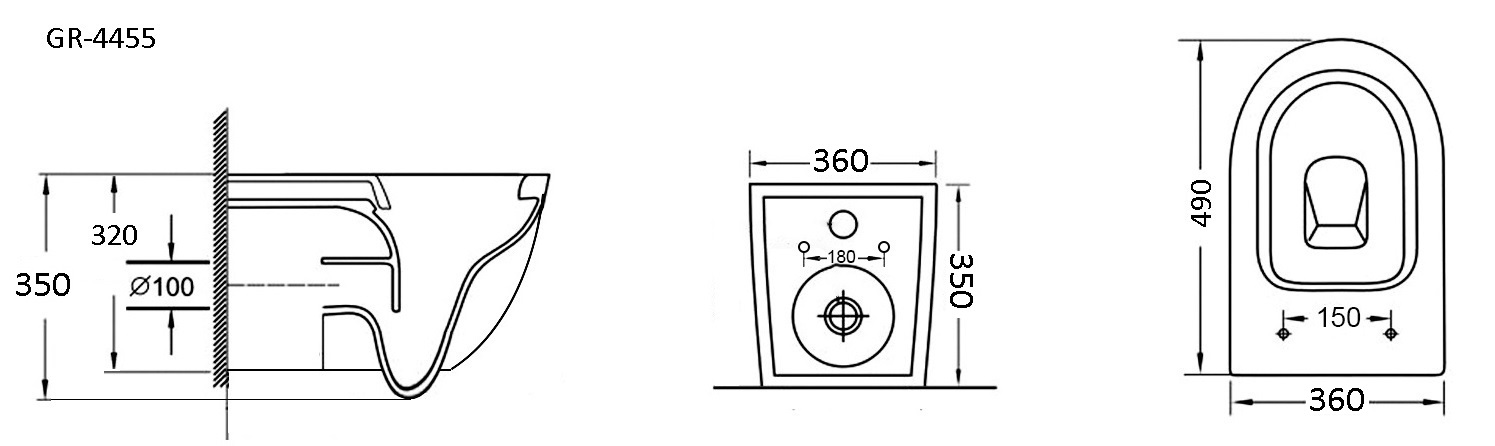 Унитаз подвесной Grossman GR-4455MS белый матовый, с сиденьем микролифт