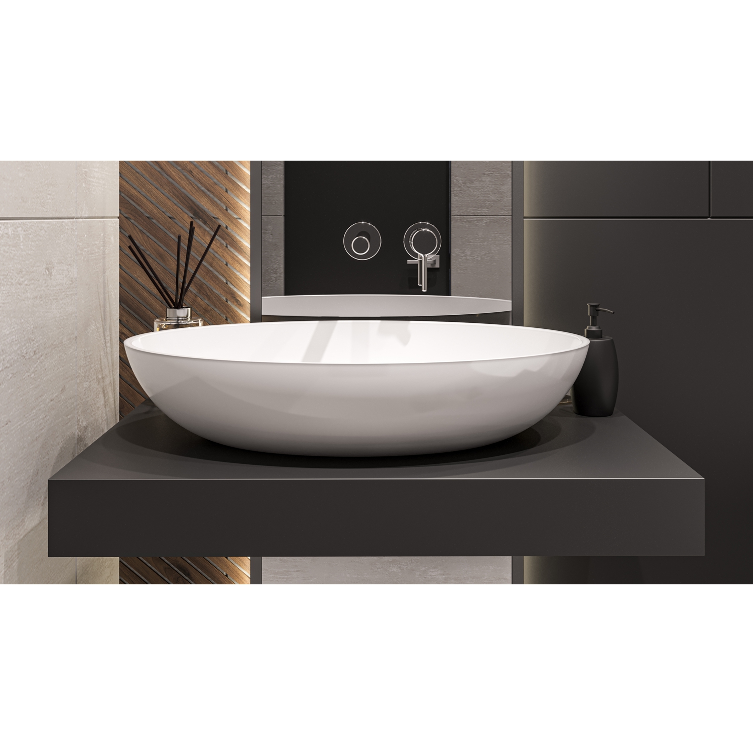 Умывальник WHITECROSS Citrine 60x40 (белый глянец) иск. камень