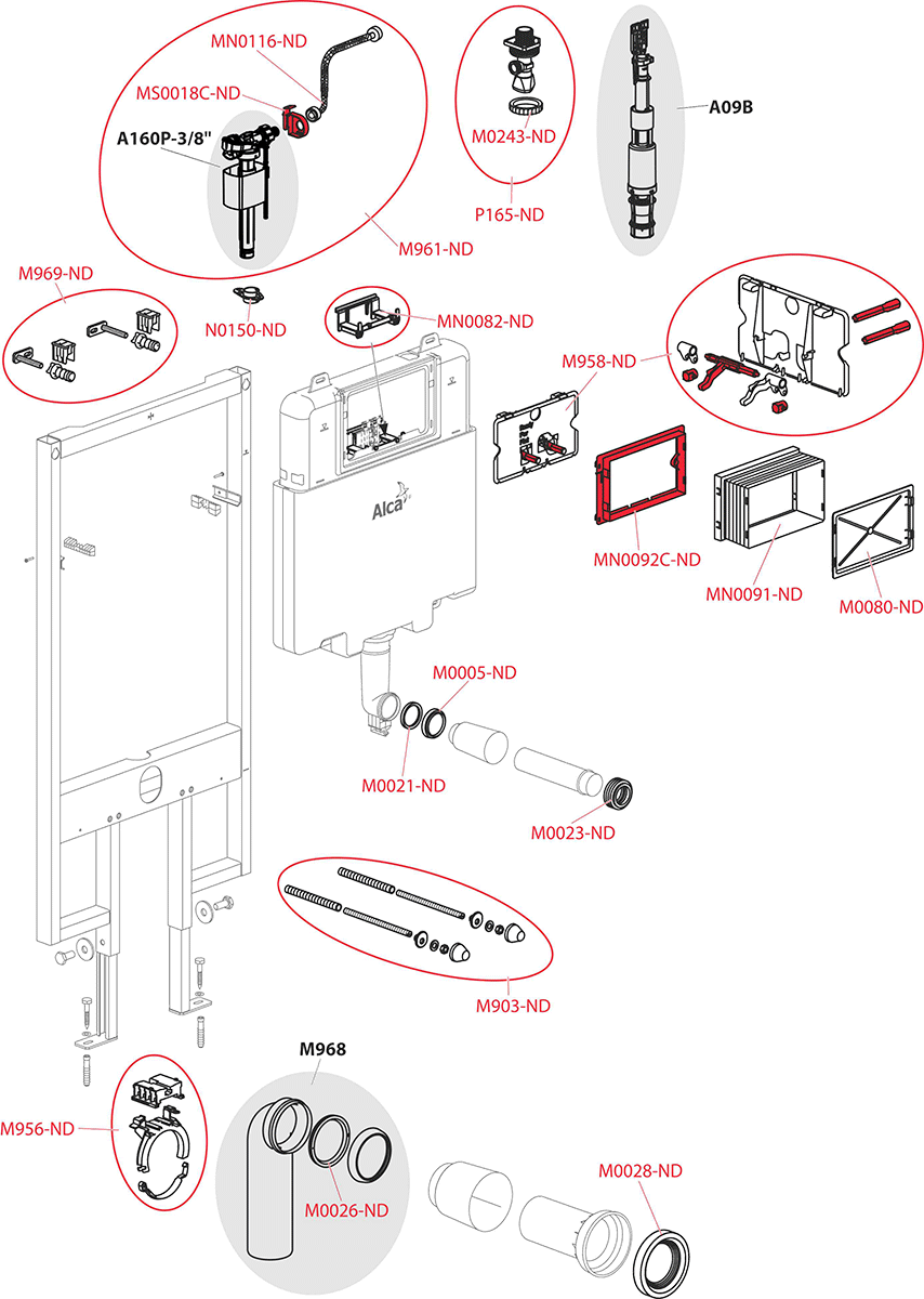 Инсталляция для подвесных унитазов AlcaPlast Sadromodul AM1101/1200