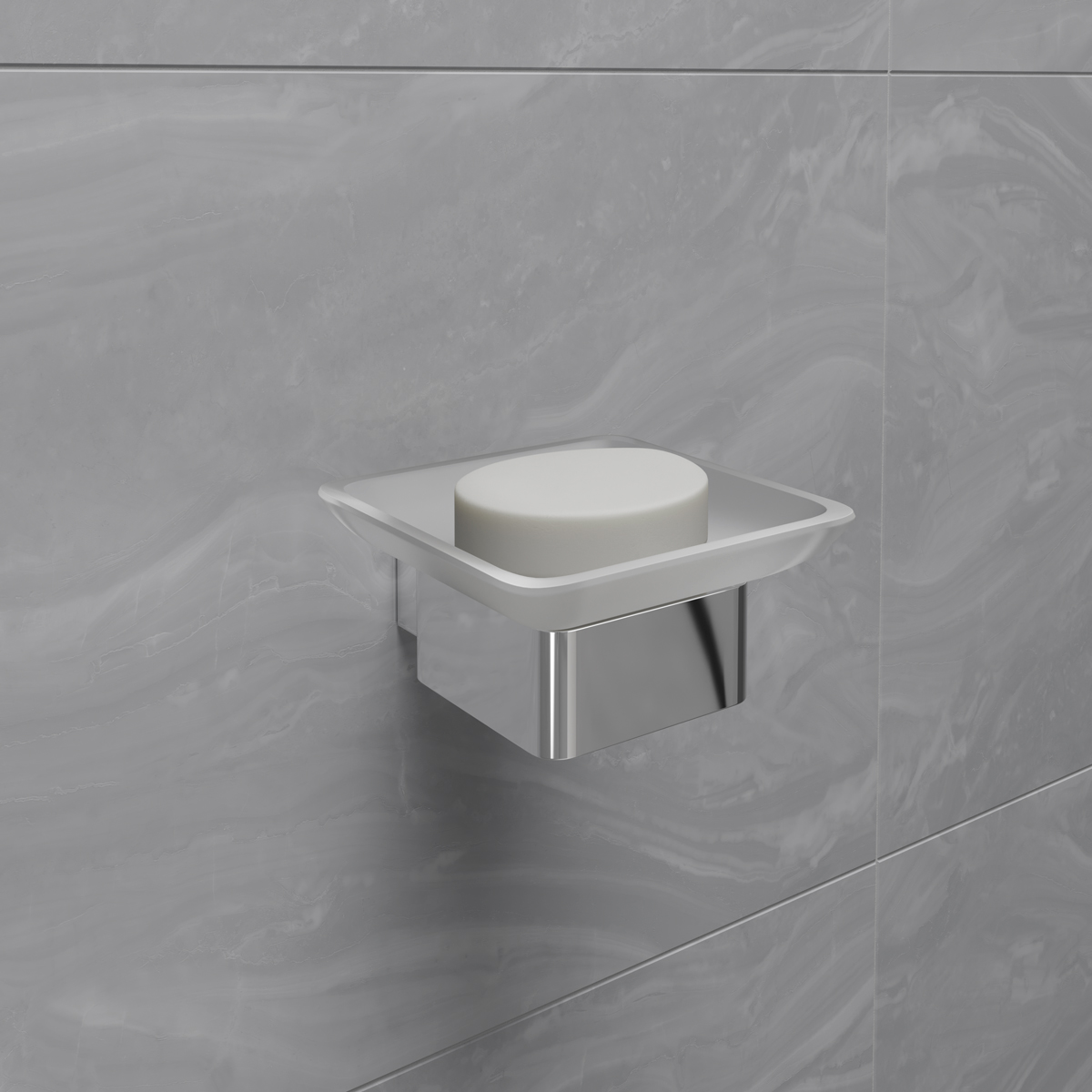 Мыльница Lemark SMOOTH LINE 9741016 с держателем, хром