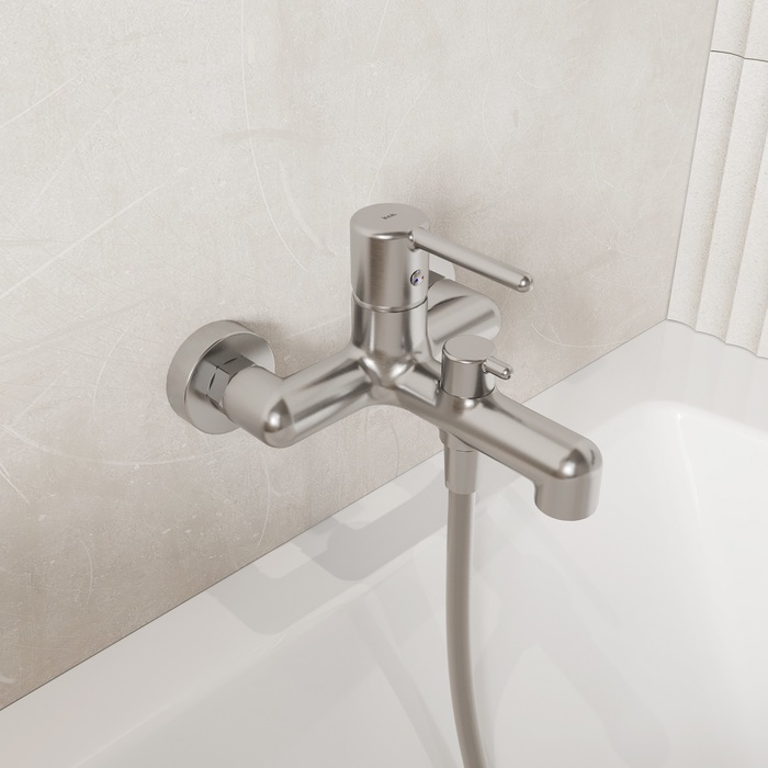 Cмеситель для ванны, хром матовый, Aiger, IDDIS AIGBC00i02WA