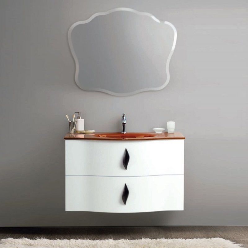 Тумба под раковину Cezares Petalo 90 подвесная Белая без ручек