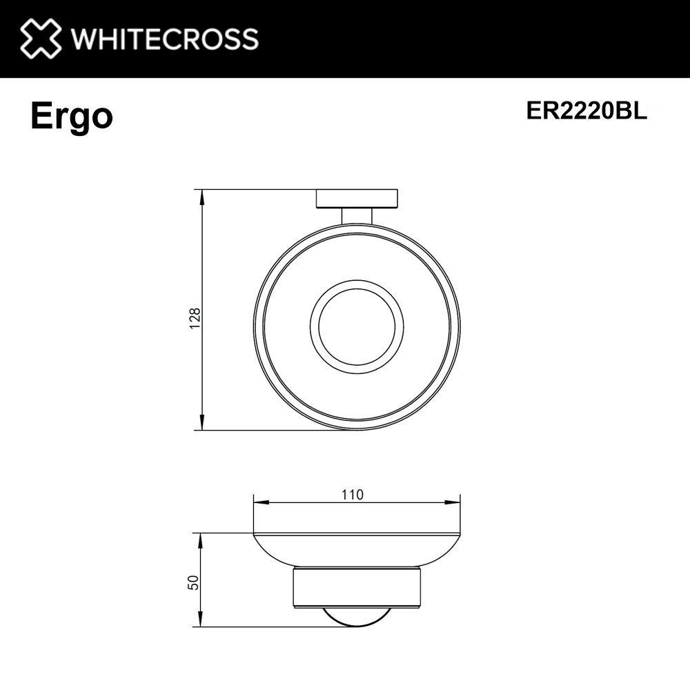 Мыльница подвесная WHITECROSS Ergo ER2220BL (черный мат)