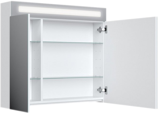 Зеркальный шкаф Iddis Mirro 80 с подсветкой 2 дверцы Белый