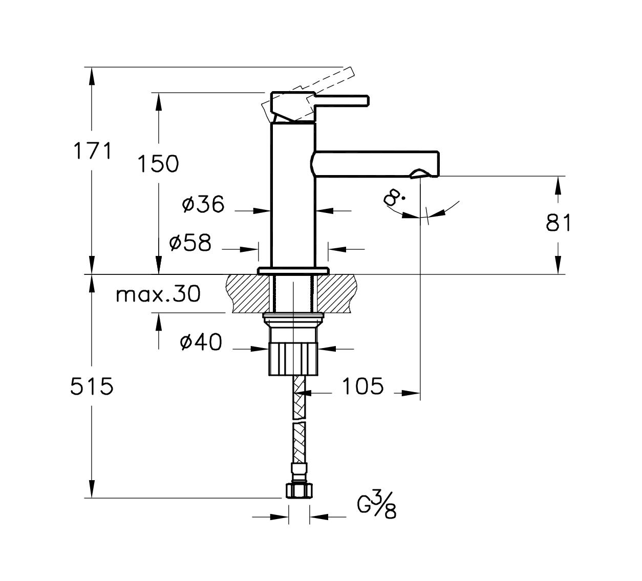 Смеситель для раковины Vitra Origin A4255526 медь
