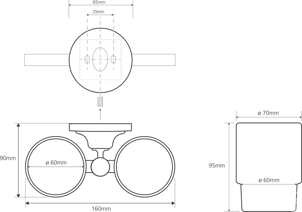 Держатель для стакана Bemeta Retro Gold and Сhrom 144210028 Золото хром