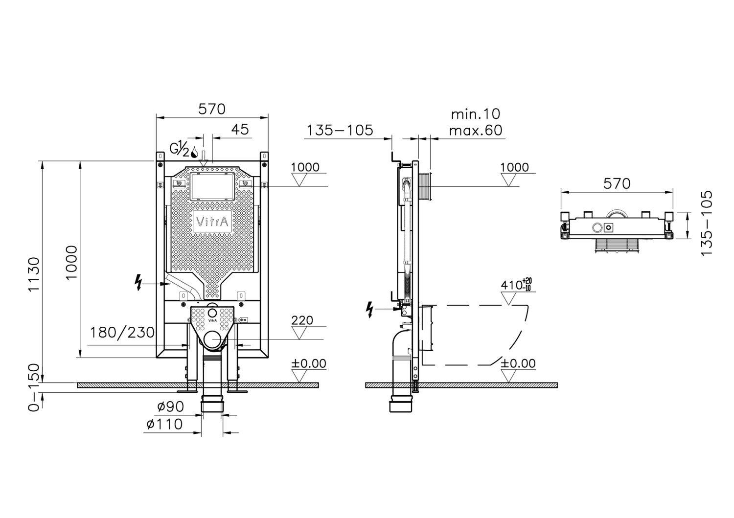Инсталляция для подвесных унитазов Vitra VPro 765-5800-01