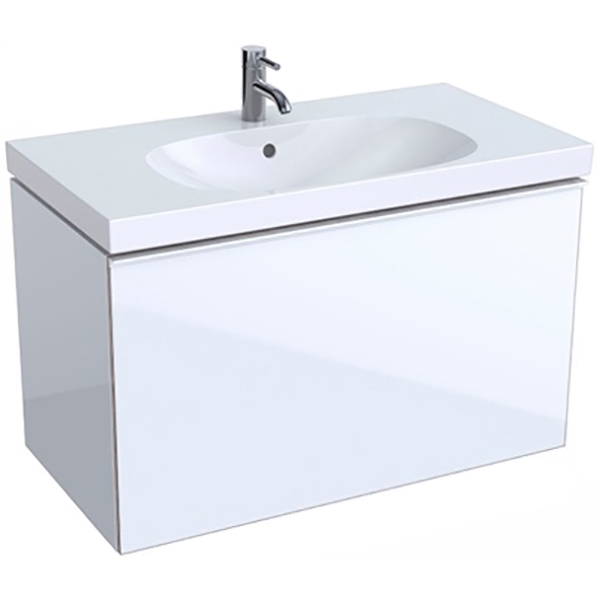 Тумба под раковину Geberit (Keramag) Acanto 90 подвесная Белое стекло