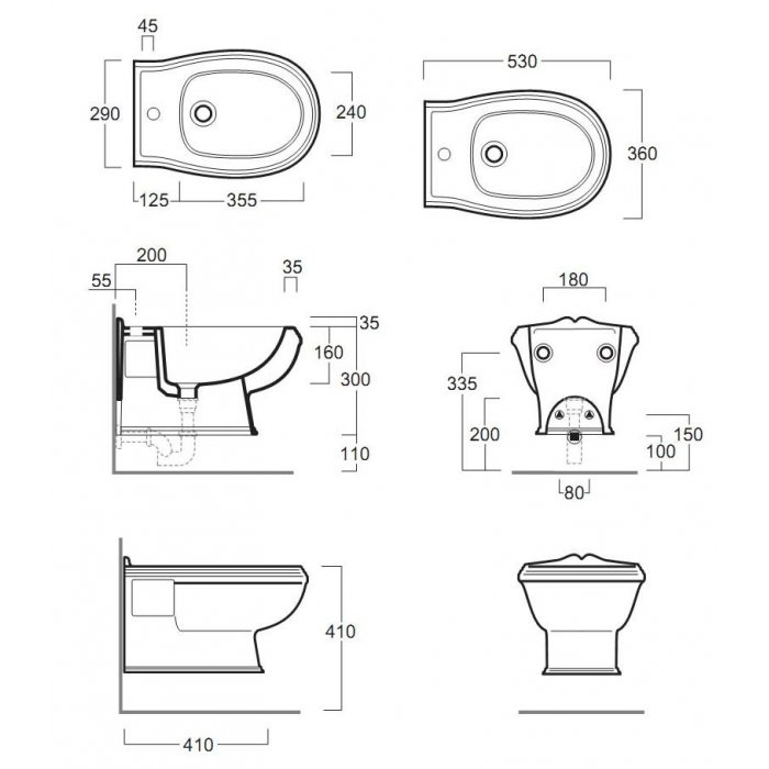 Биде подвесное Simas Arcade AR 843