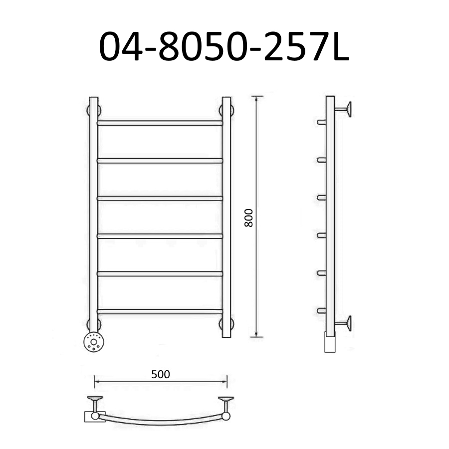 Полотенцесушитель электрический Маргроид Вид 4 80х50 хром