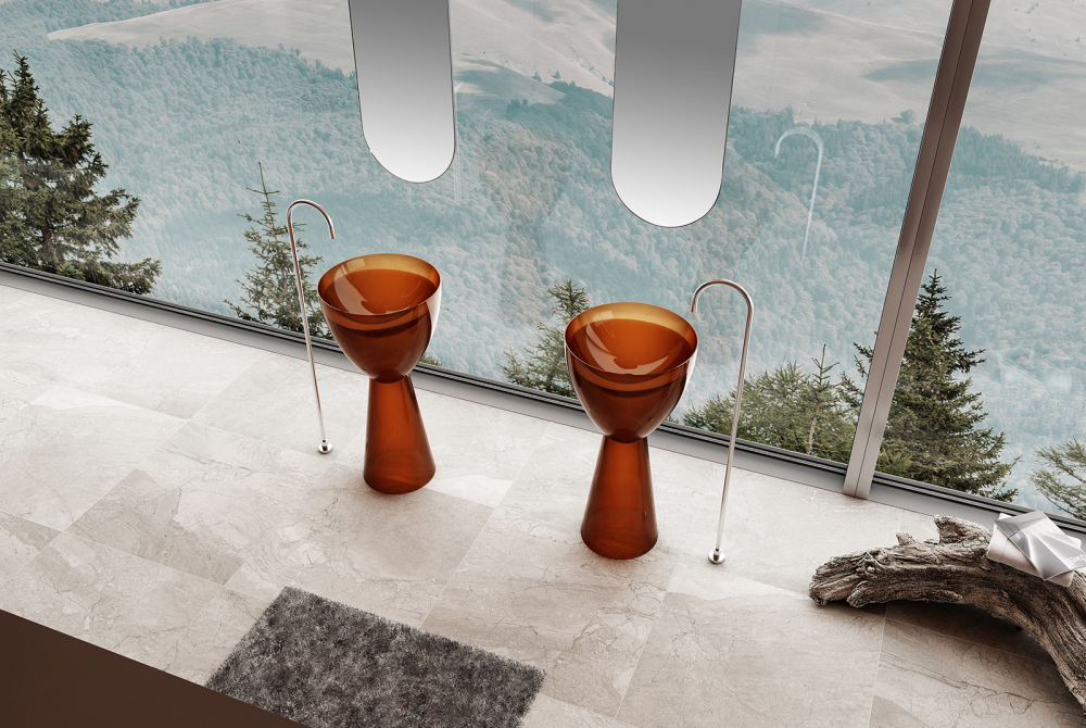 Раковина напольная 45см ABBER Kristall AT2703Opal коричневый