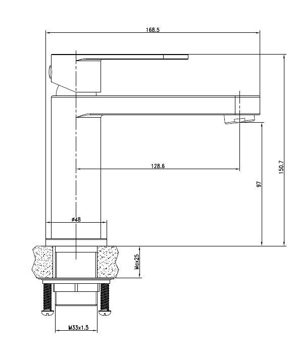 Смеситель для раковины Cersanit ELIO 63044 хром