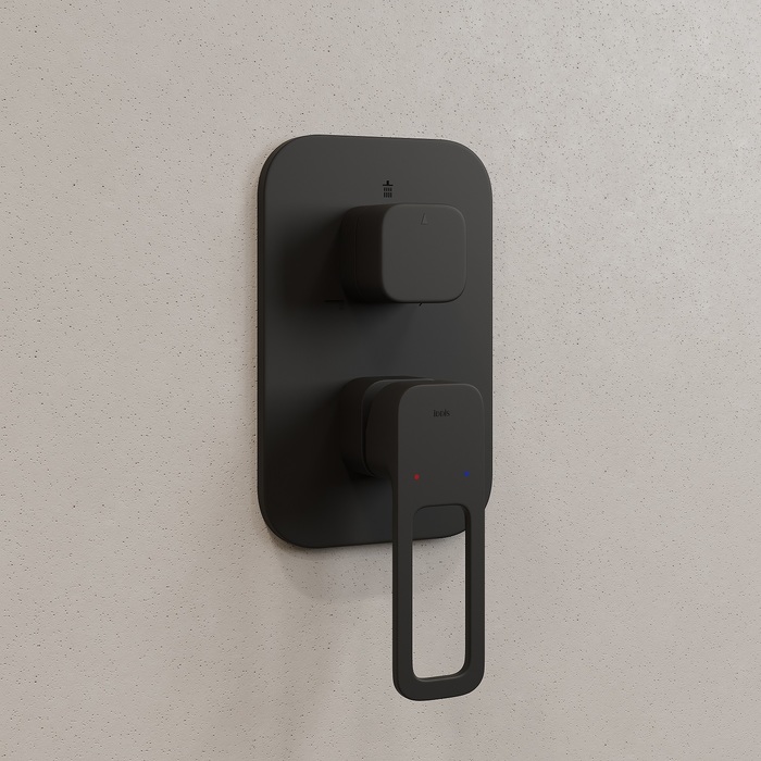 Встраиваемый смеситель с тремя выходами, черный матовый, Slide, IDDIS SLIBL00i68