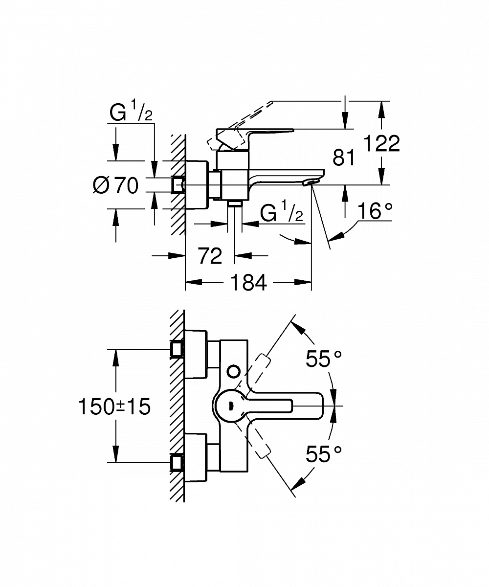 Смеситель для ванны Grohe Lineare 33849001 хром