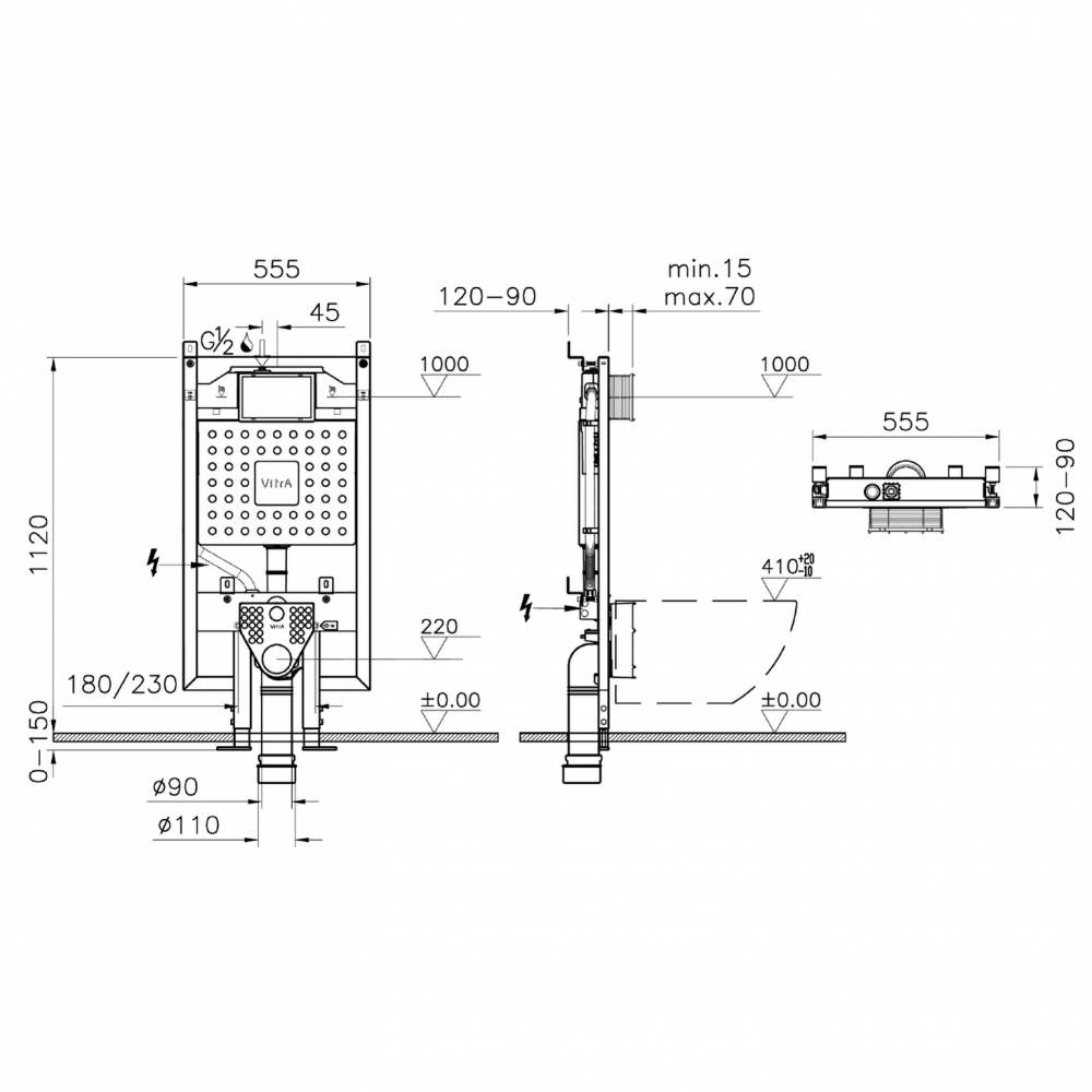 Инсталляция для подвесных унитазов Vitra V8 768-5800-01