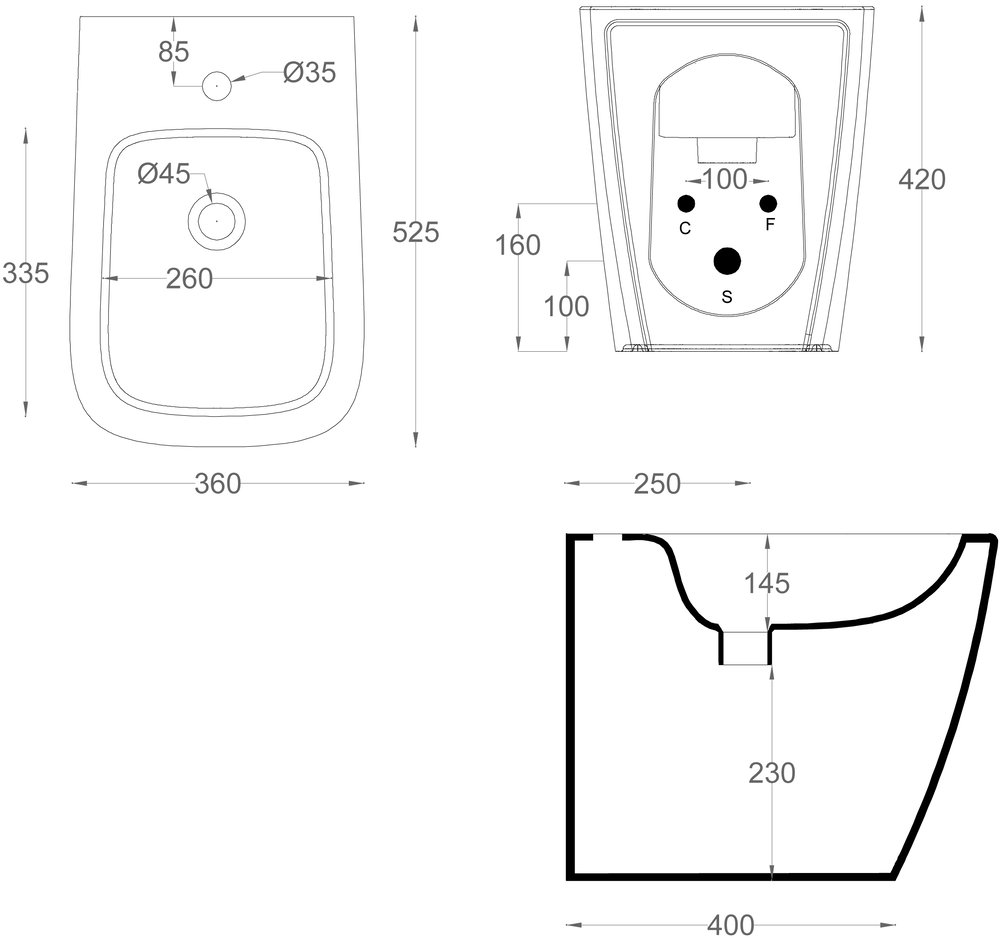 Биде напольное ArtCeram A16 ASB002
