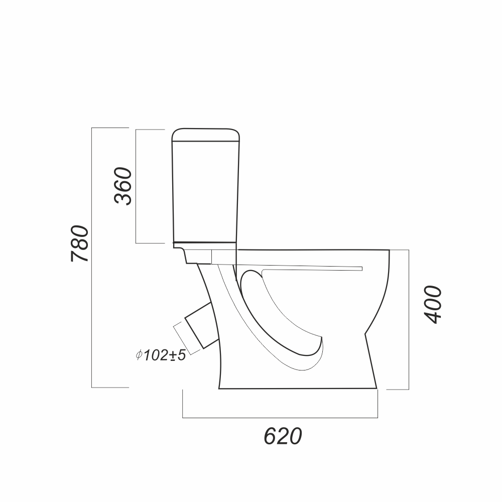 Унитаз-компакт Sanita Стандарт эконом SDTSACC01090112 с бачком и стандартным сиденьем