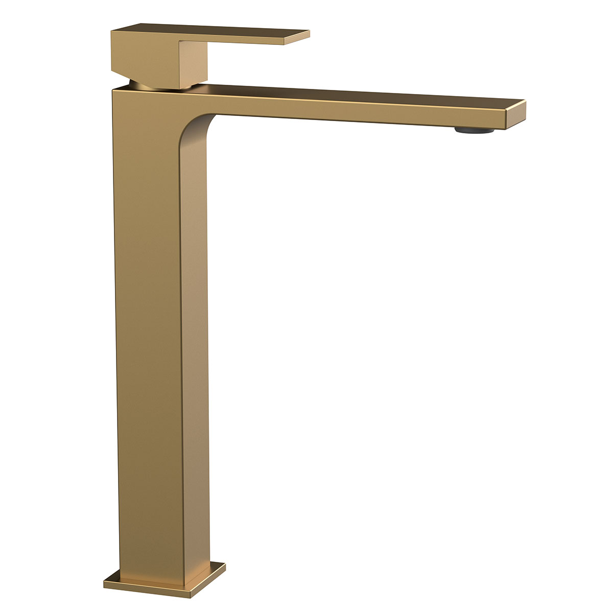 Смеситель для раковины высокий Vincea Cube VBF-1C02BG золото матовое