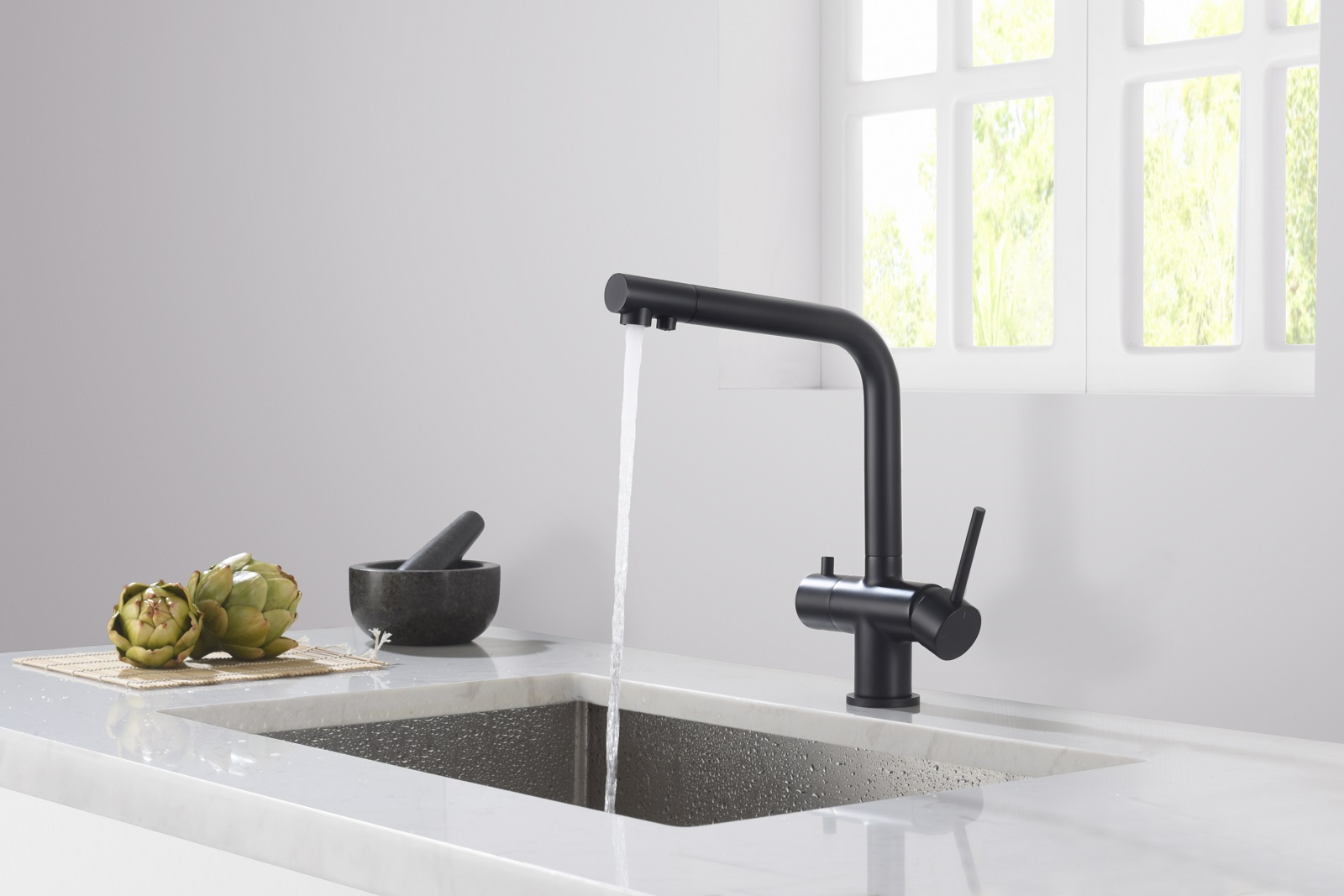 Смеситель для кухни Timo Saona 2396/03F черный матовый