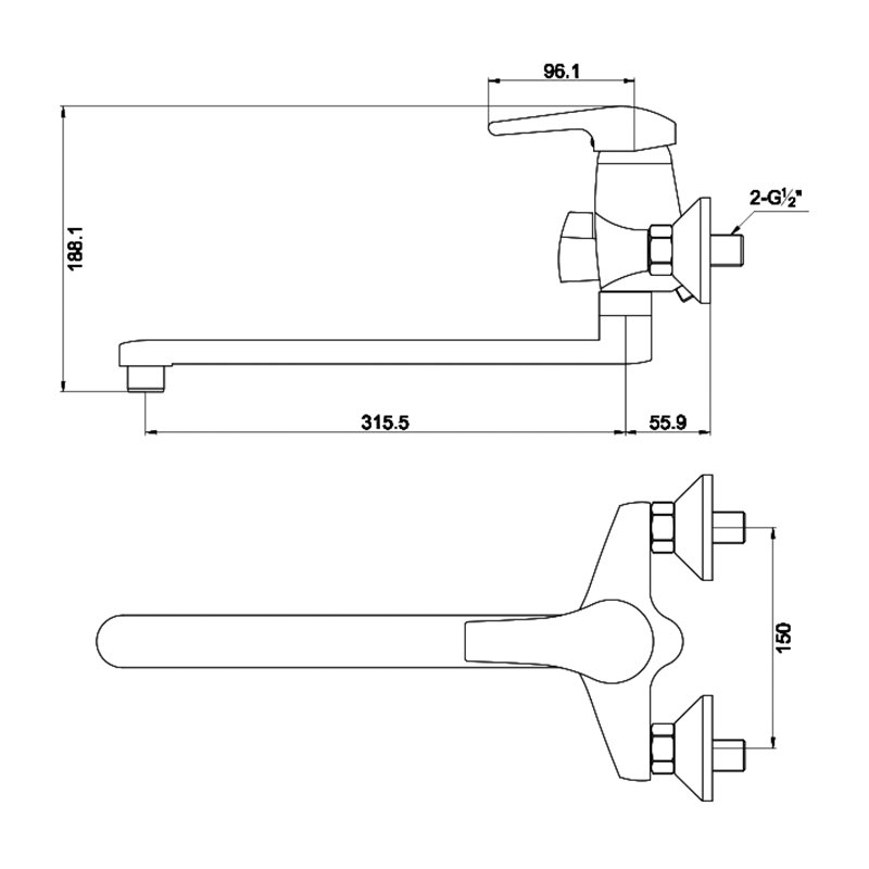 Смеситель для ванны с душем Timo Classic 0045Y-CR chrome хром