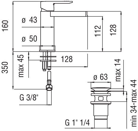 Смеситель для раковины Nobili New Road RDC0118/2CR Хром