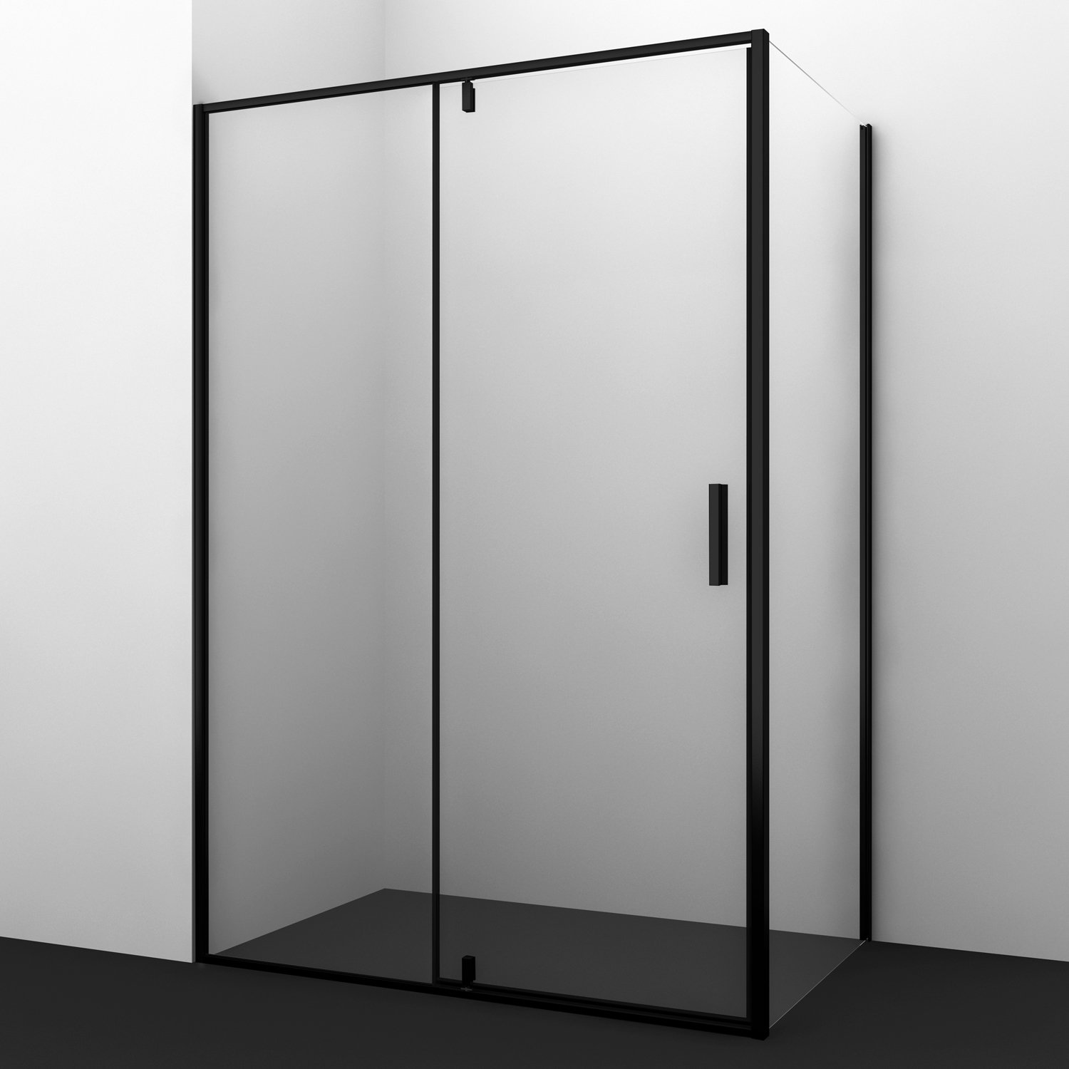 Душевой угол WasserKraft Elbe 74P20 90x80x200, профиль черный, стекло прозрачное