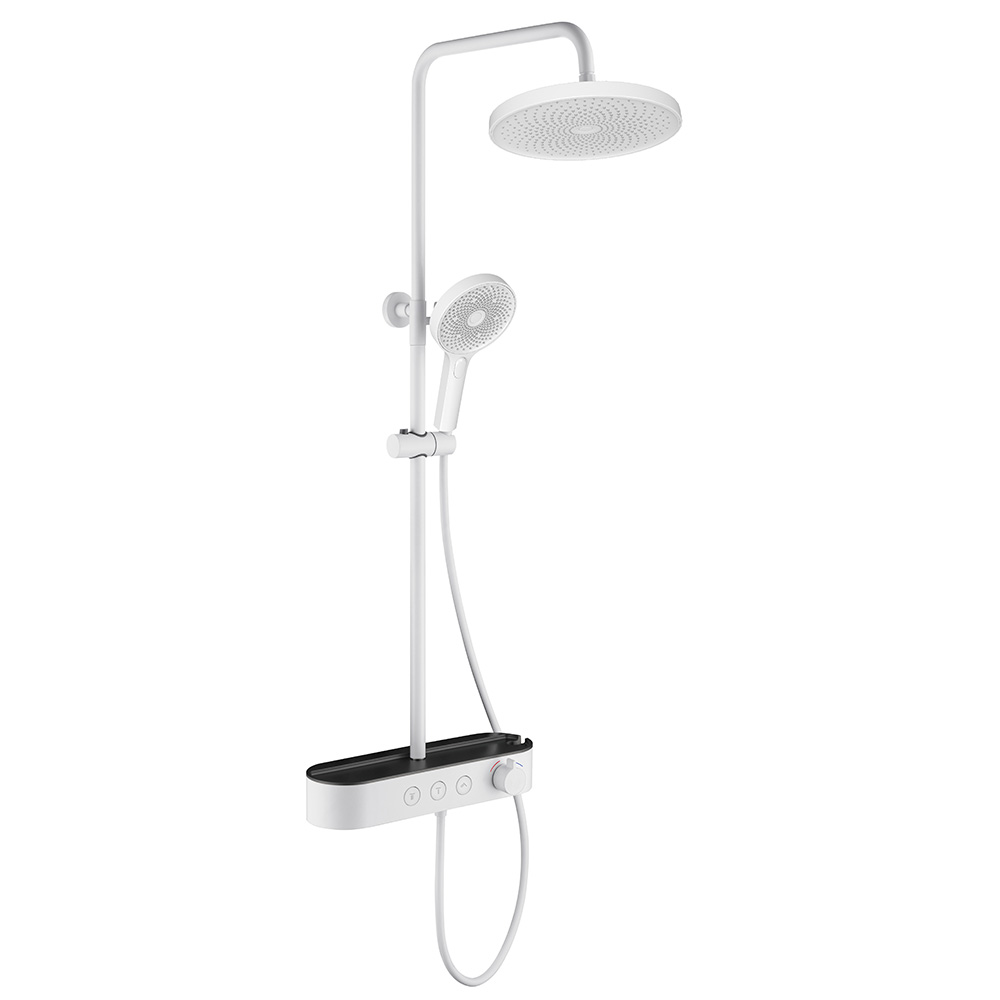 Душевая стойка со смесителем AQUAme AQM8009W белый матовый