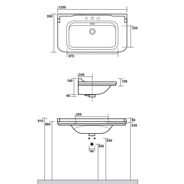 Раковина подвесная 120см Kerasan Waldorf 4144K1bi/cr*1 белый