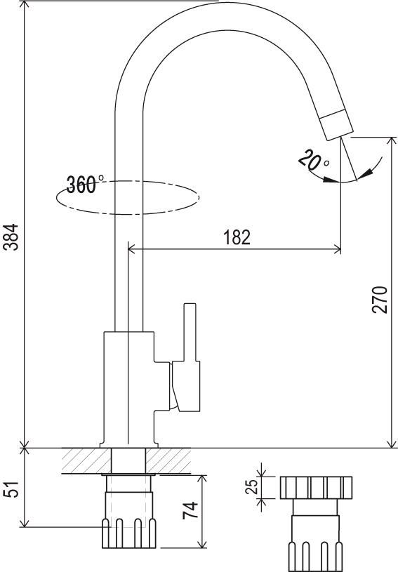 Смеситель для кухни Ravak KM X070039 хром