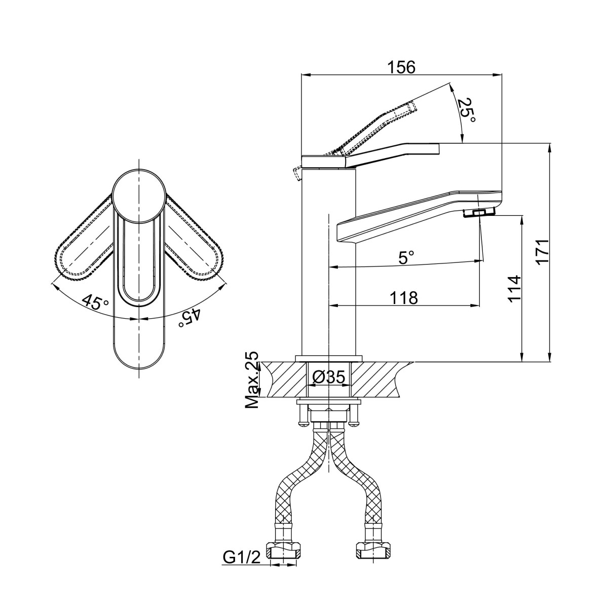 Смеситель для раковины D&K Venice DA1062141, хром