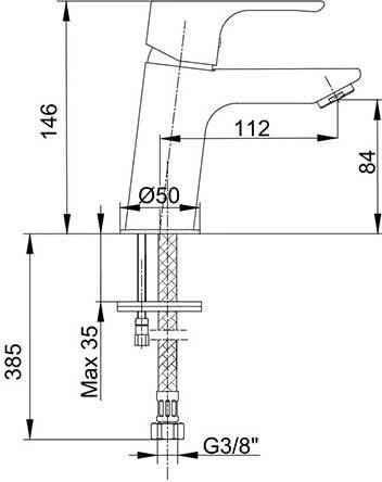 Смеситель для раковины E.C.A Niobe 102188053EX хром