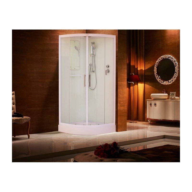 Душевая кабина Esbano White ESKW100CR 100x100x210см, профиль белый, стекло прозрачное