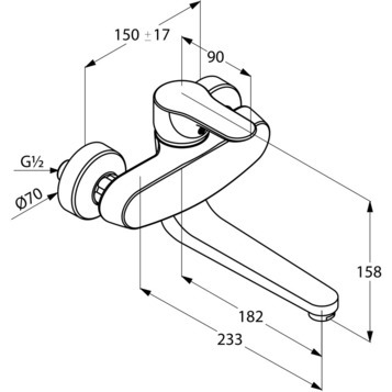 Смеситель для кухни Kludi Objekta 328820575 хром