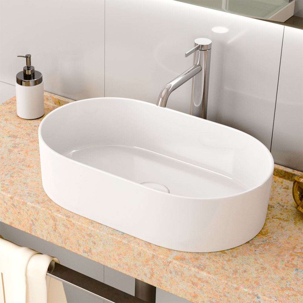 Раковина накладная 53см Point Виктория PN43061 белый