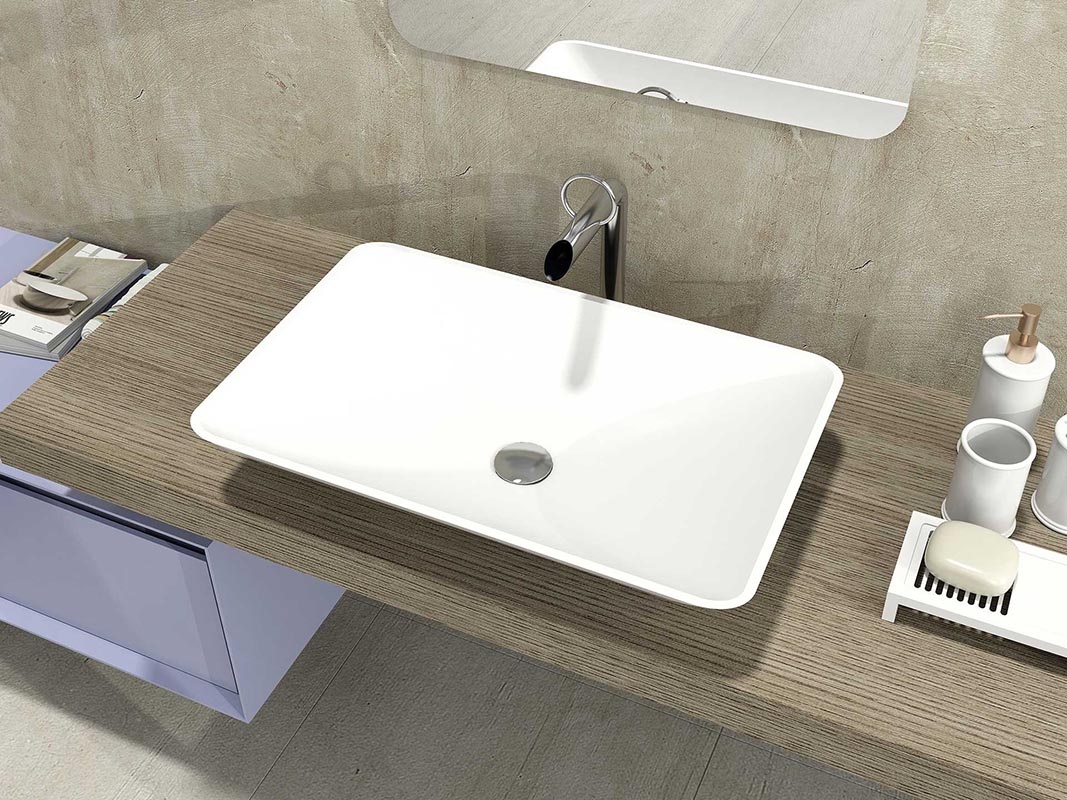 Раковина накладная 60см MonteBianco Stelvio Quattro 12205 белый матовый