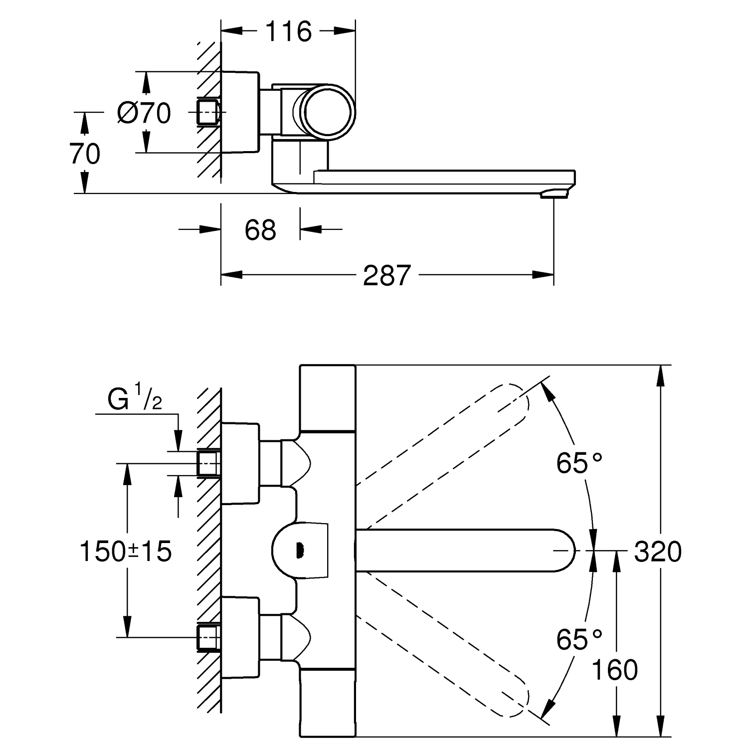 Термостат для раковины Grohe Eurosmart Cosmopolitan E 36454000 хром